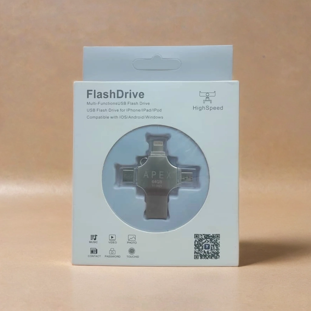 فلش مموری APEX چهارکاره ظرفیت 64 گیگابایت