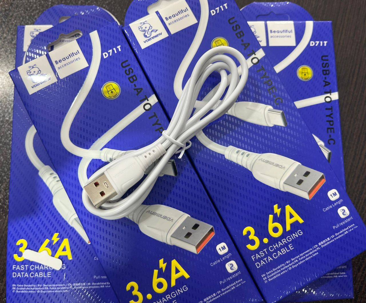 کابل شارژ تایپ سی VDENMENV مدل D71T