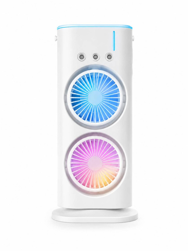 پنکه شارژی رومیزی دوفن مه پاش دار مدل DOUBLE ENDED SPRAY FAN
