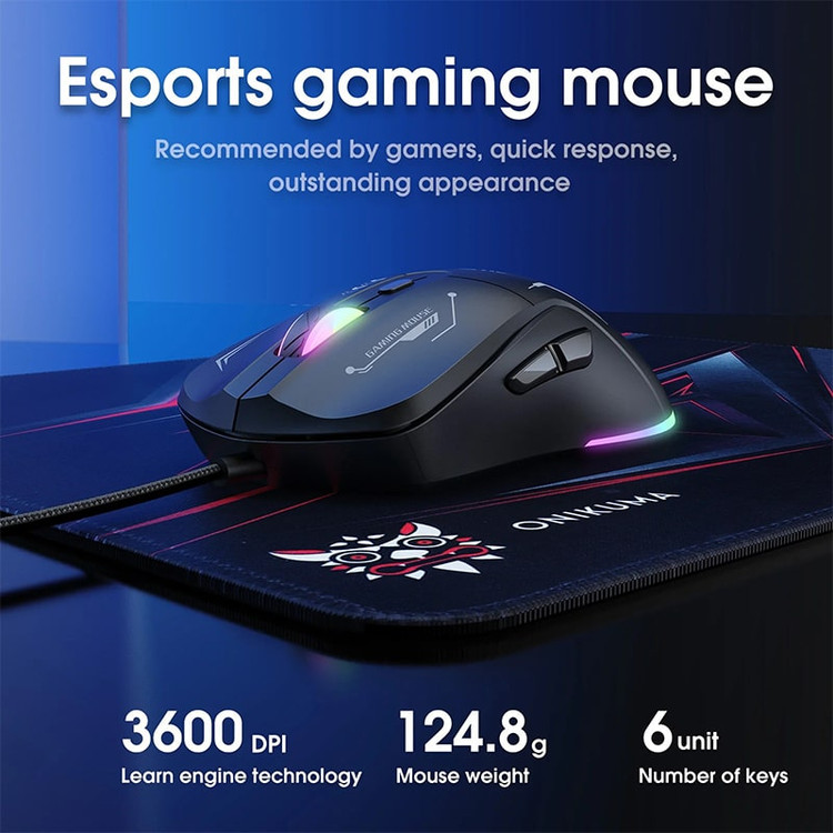 ست گیمینگ اونیکوما مدل TZ3006 شامل ماوس و کیبورد و موس پد
