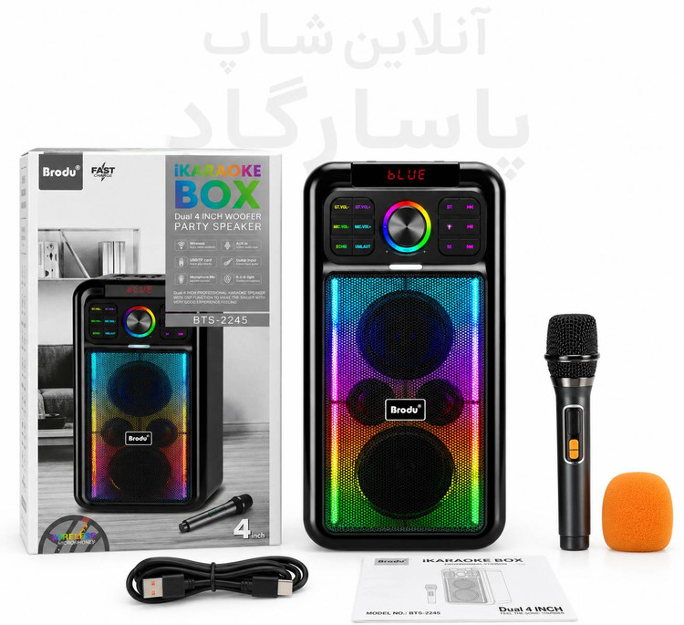 اسپیکر بلوتوثی قابل حمل BRODU مدل BTS-2245