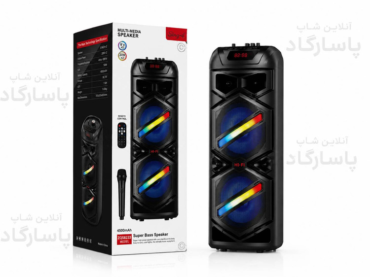 اسپیکر بلوتوثی قابل حمل SING-E مدل ZQS8233