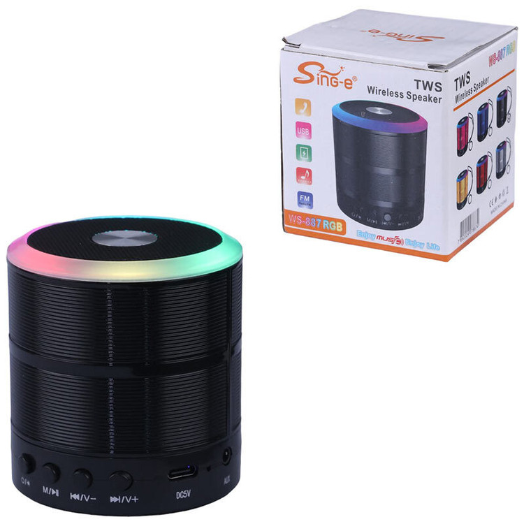 اسپیکر بلوتوثی قابل حمل SING-E مدل WS-887 RGB