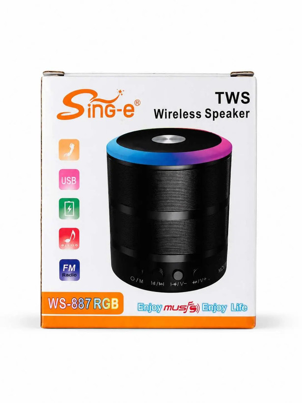 اسپیکر بلوتوثی قابل حمل SING-E مدل WS-887 RGB